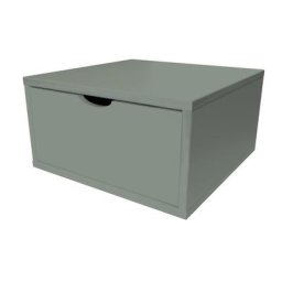 Cube de rangement bois 50x50 cm + tiroir Gris