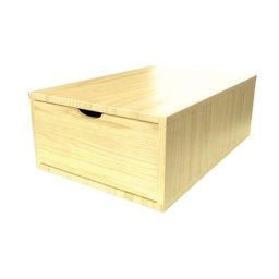 Cube de rangement bois 75x50 cm + tiroir Miel