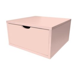 Cube de rangement bois 50x50 cm + tiroir Rose Pastel