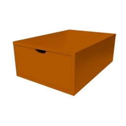 Cube de rangement bois 75x50 cm + tiroir Chocolat