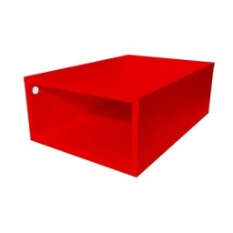 Cube de rangement bois 75x50 cm Rouge