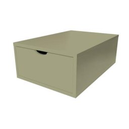 Cube de rangement bois 75x50 cm + tiroir Taupe