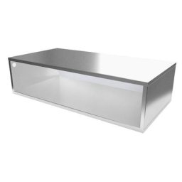 Cube de rangement bois 100x50 cm Gris Aluminium
