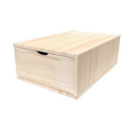 Cube de rangement bois 75x50 cm + tiroir Brut