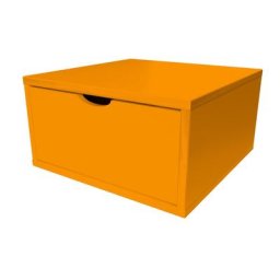 Cube de rangement bois 50x50 cm + tiroir Orange