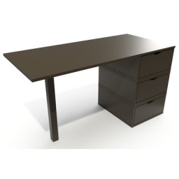 Bureau bois 3 tiroirs Cube Wengé