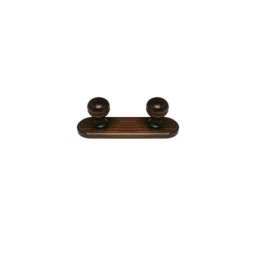 Porte manteaux bois 2 patères Teinté Noyer