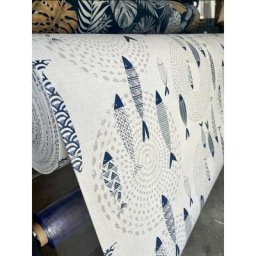 Nappe Bulgomme imprimée Poissons - Au mètre - 140 x 100 cm.