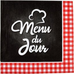 1001kdo Hygiene&beaute - Lot de 20 serviettes en papier Menu du jour