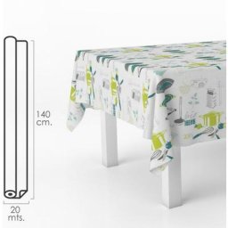 Nappe anti-taches Rouleau de toile cirée 140 cm. x 20 mètres. Accessoires de cuisine