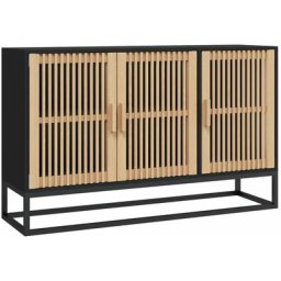 Buffet noir 105x30x65 cm bois d'ingénierie Vidaxl Black