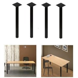 Wyctin - Hofuton Pieds de table en acier Version: noir - profil carré Ensemble: 4 pièces Hauteur: