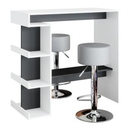 Vicco - Table de bar ""Dana blanc/anthracite avec 2 tabourets de bar