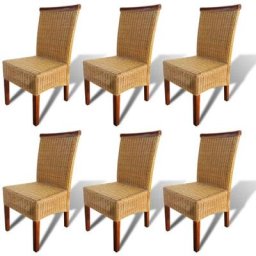 Chaises à manger lot de 6 marron rotin naturel Vidaxl n/a