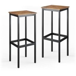 Tabourets de bar ""Fyrk"" Vieux bois/Noir lot de 2 Vicco