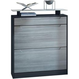 Meuble à chaussures Rangement Fiesta en Noir mat - haute brillance - façades en Avola-Anthracite,