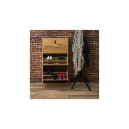 Meuble à chaussures 3 portes 63x24x117 cm naturel
