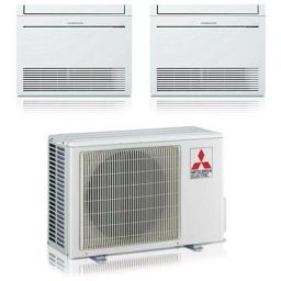 mitsubishi climatiseur floor mfz-kt dual split inverter 9000 + 9000 btu avec e.u. mxz-2f33vf gaz