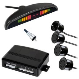 Housecurity - 4 kit de capteurs de stationnement avec écran led + son couleur noir