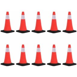 Cônes de signalisation réfléchissants à base lourde 10 pcs 50cm vidaXL - N/A
