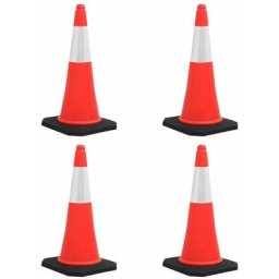 Cônes de signalisation réfléchissants à base lourde 4 pcs 75 cm Vidaxl n/a