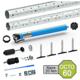 Kit de motorisation filaire pour volet roulant 40 kg - tube octo 60 mm - 20 Nm