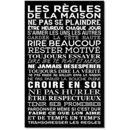 Les règles de la maison 1, Tableau Deco, Tableau cuisine, fabrication française , 50x80 cm