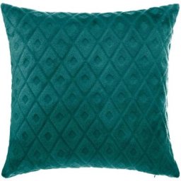 Atmosphera - Coussin Flan 3D Losange ca 40 x 40 créateur d'intérieur - Bleu canard