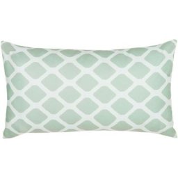 Coussin de Jardin avec Motifs Géométriques 40 x 70 cm en Tissu Imperméable Blanc avec Losanges