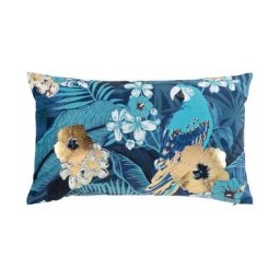 Paris Prix - Coussin Déco Imprimé Danika 30x50cm Bleu