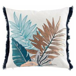Paris Prix - Coussin Déco à Motifs Alianor 40x40cm Blanc