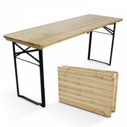 Table de brasserie pliante en bois 180 cm Table brasserie pliante - Marron