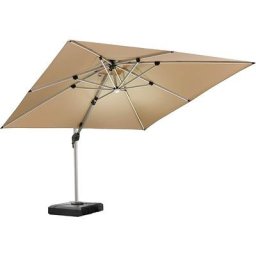Purple Leaf - Parasol De Jardin Exterieur Rectangulaire 2.7 x 3.65 m avec led, Parasol Déporté Toit