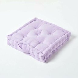Homescapes - Coussin de sol - Mauve Uni - 40 x 40 cm - Lavande