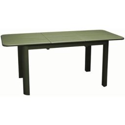 Table de jardin rectangulaire Eos en aluminium extensible - vert 130/180 cm - Proloisirs