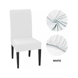 Live House - Housse de chaise extensible simple de couleur blanche 4pcs Protection table et chaise