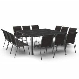 Mobilier de salle à manger d'extérieur 13 pc Acier Vidaxl n/a