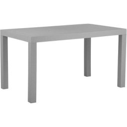 Beliani - Table d'Extérieur 140 x 80 cm Gris Clair Effet Rotin Matières Ultra Résistantes et Aspect