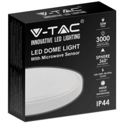 VT-8630S Plafonnier led avec détecteur de mouvement - 30W - Blanc - 4000K - Adapté à la salle de