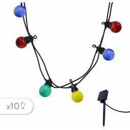 Lumi Jardin - Guirlande lumineuse solaire 10 globes multicolore led party guinguette solar 5.70m 8