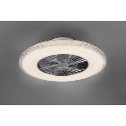 Ventilateur et plafonnier harstad diffuseur satinÉ et effet cristal avec tÉlÉcommande