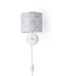 Paco Home Applique Abat-Jour Tissu Lampe Ã€ Poser Lampe De Chevet E14 Vintage RÃ©tro Ronde Lampe