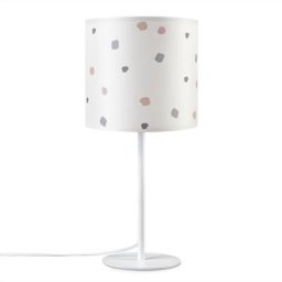 Paco Home - Applique Abat-Jour Tissu Lampe à Poser Lampe De Chevet E14 Vintage Rétro Ronde Lampe de
