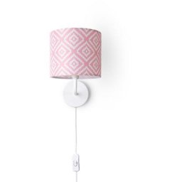 Paco Home - Applique Abat-Jour Tissu Lampe à Poser Lampe De Chevet E14 Vintage Rétro Ronde Lampe