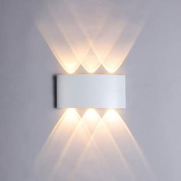 BSR - Applique Murale led 6W, Lumière Blanche Chaude 3000K, Applique Murale Étanche IP65, Chambre