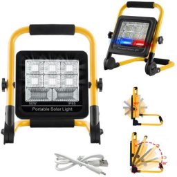 50W Projecteur de chantier led batterie rechargeable avec support Blanc froid - Aufun