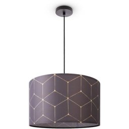 Paco Home Plafonnier Abat-Jour Tissu Suspension E27 Chambre Rond Lampe à suspension - Noir, Design