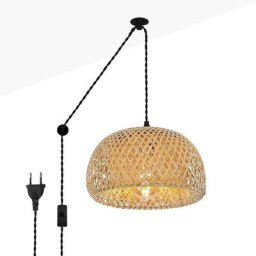 Barcelona Led - Suspension murale en osier avec câble et prise yonna