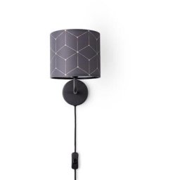 Paco Home - Applique Abat-Jour Tissu Lampe à Poser Lampe De Chevet E14 Vintage Rétro Ronde Lampe