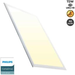 Panneau LED slim 120X60cm - Driver PHILIPS - 72W - UGR19 Blanc Chaud - Blanc Chaud
